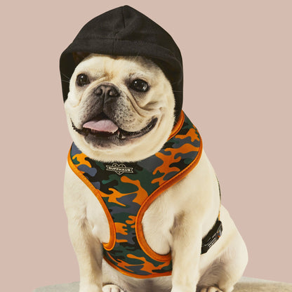 Camo QT Orange Hoodie Harness