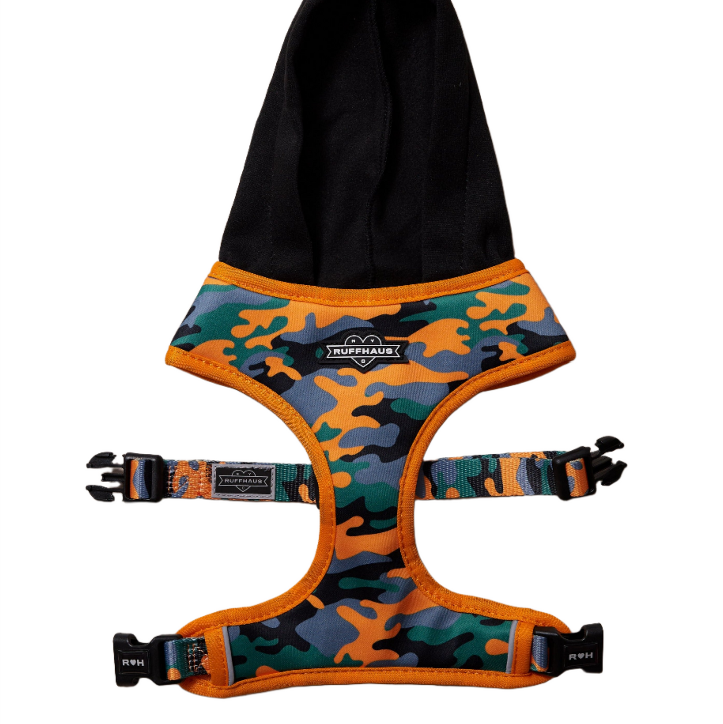 Camo QT Orange Hoodie Harness