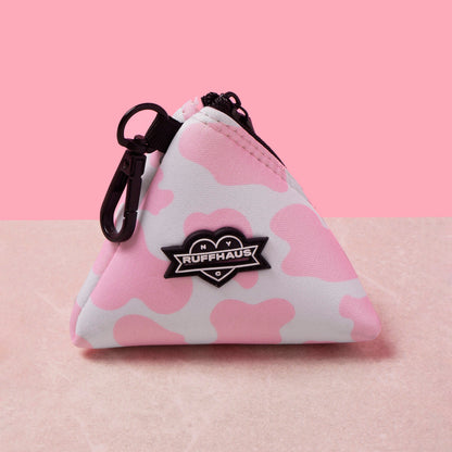 Pink Moo'd Poop Bag Holder