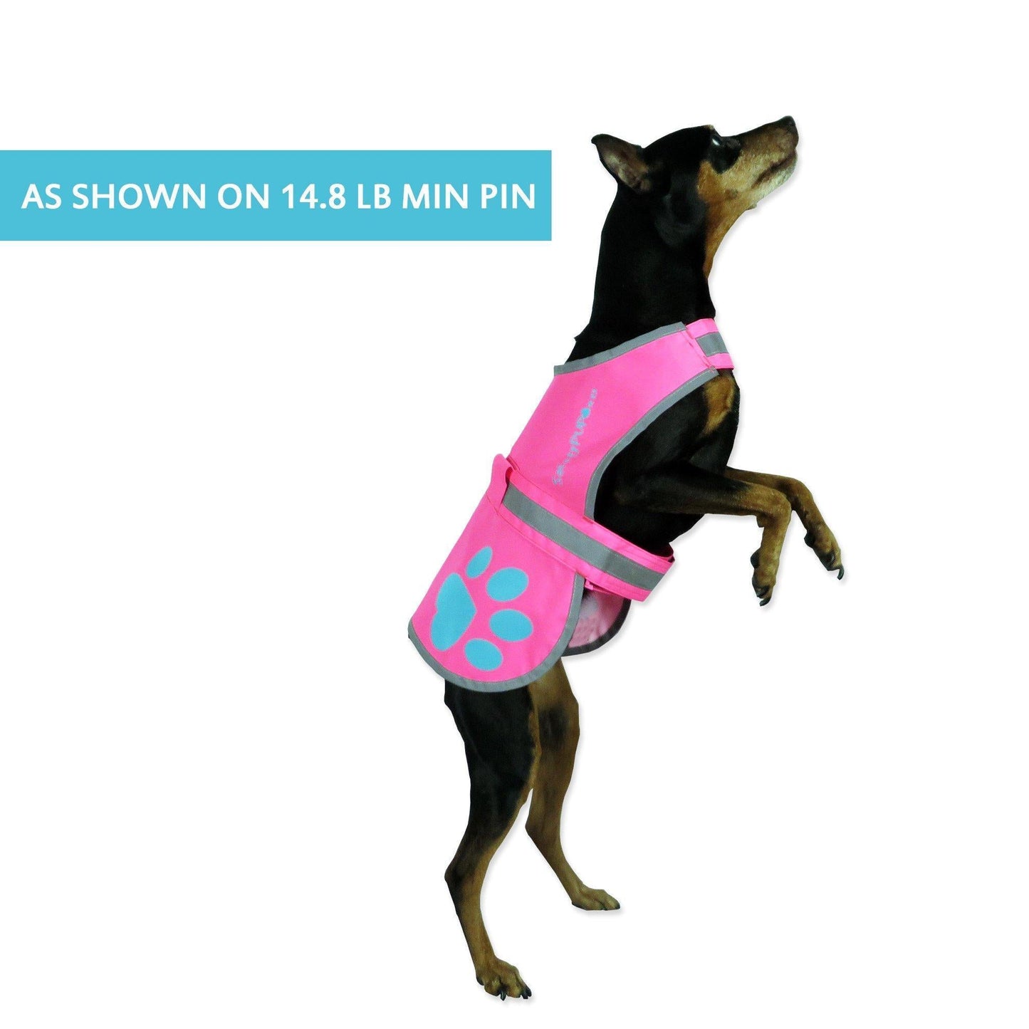 Reflective Dog Vest Hi-Vis XS Size 22.5 in Chest x 15 in Neck Pink