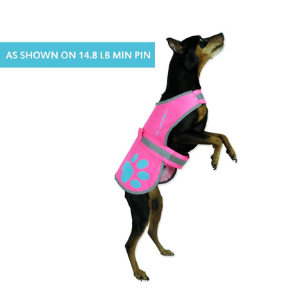 Reflective Dog Vest Hi-Vis XS Size 22.5 in Chest x 15 in Neck Pink