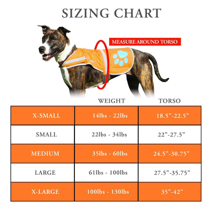 Reflective Dog Vest Hi-Vis M Size 30.75 in Chest x 23.5 in Neck Orange