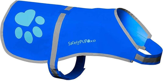 Reflective Dog Vest Hi-Vis M Size 27.63 in Chest x 19 in Neck Blue