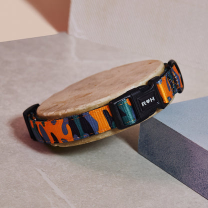 Camo QT Orange Collar & Bowtie