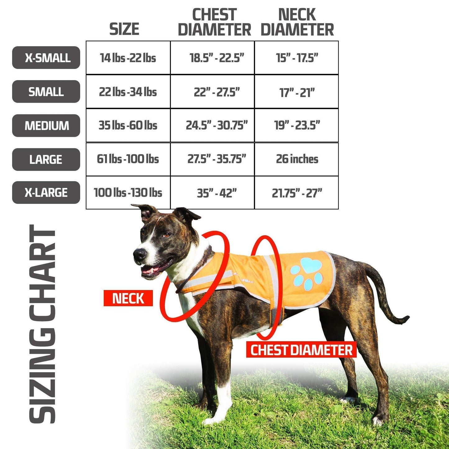 Waterproof Softshell Dog Vest Hi-Vis 36.75 in Chest x 23 in Neck Orange